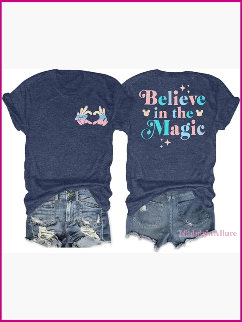 Believe in the Magic T-Shirt with Castle Tie Dye Graphic